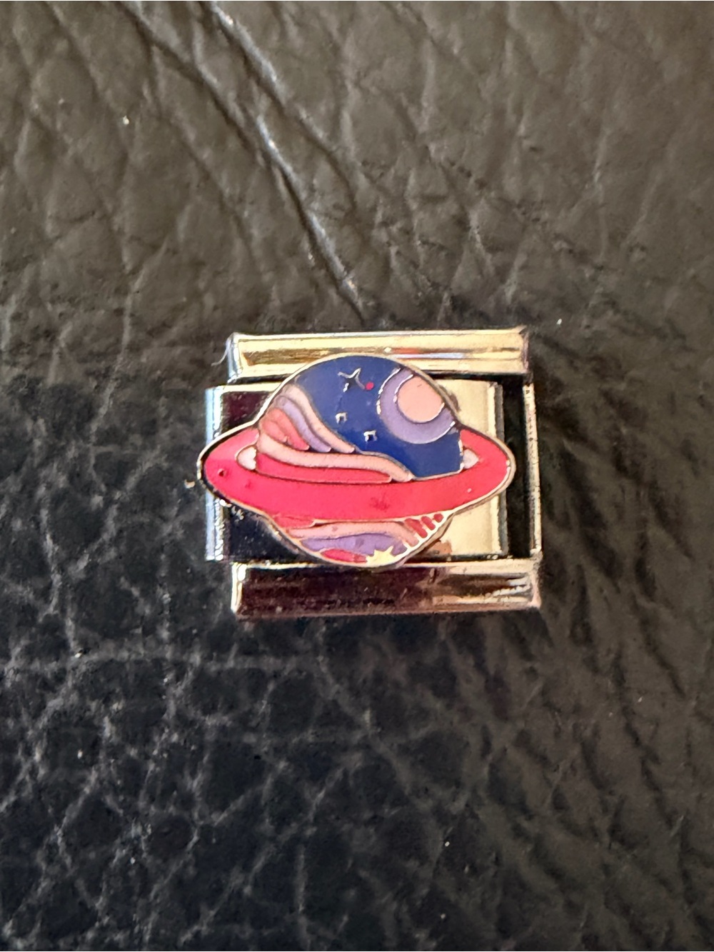 Pink & Purple Planet Italian Charm Link – Celestial Space Charm